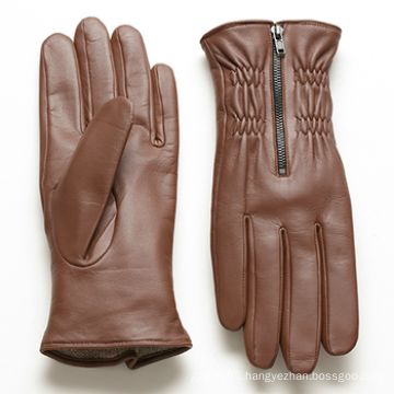 winter skin tight warm sheep leather gloves